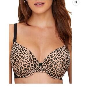 Paramour By Felina | Memory Foam Bra | Lace | Convertible Natural Cheetah, 42H